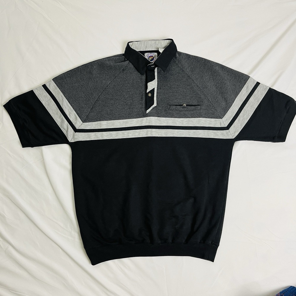 VTG 90s LD Sport International Colorblock Polo Shirt Men's XLT Golf Banded Hem
